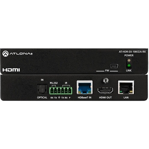 Atlona AT-HDR-EX-100CEA-RX 4K HDR HDBaseT Receiver with Control, Ethernet, and Remote Power