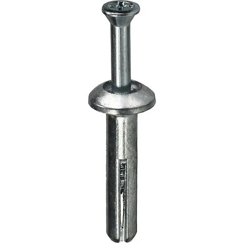 Dottie ZAS200 Anchor, 1/4X2 ZAMAC Metal Anchors with Removable Steel Pins, 100 Pack