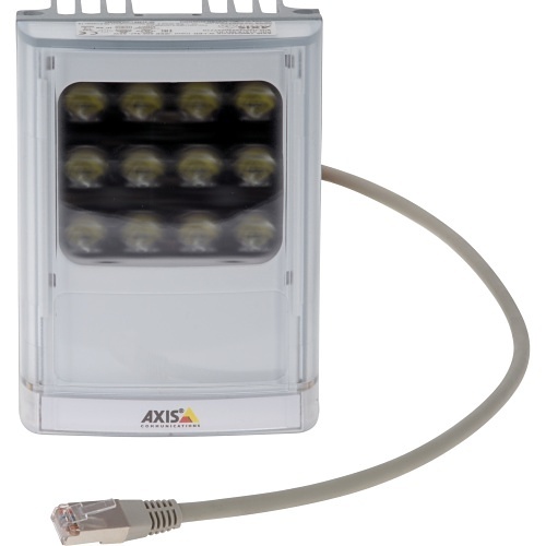 AXIS T90D25 PoE High-Performance White LED Illuminator, Pre-Mounted 10° Diverging Lens, Black