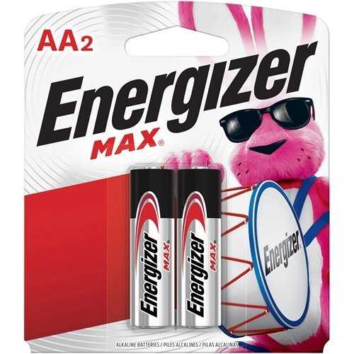Energizer E91BP2 Max Alkaline AA Batteries, 2-Pack