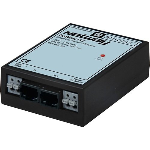 Altronix NETWAY112 Midspan Injector, Single-Port, 10/100, PoE, 15W, 12VDC, Shutdown Trigger
