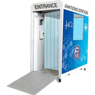 Alpha SSBOOTH100 Walk-Through Sanitizing Mist Station Booth with Facial Recognition and Temperature Detection