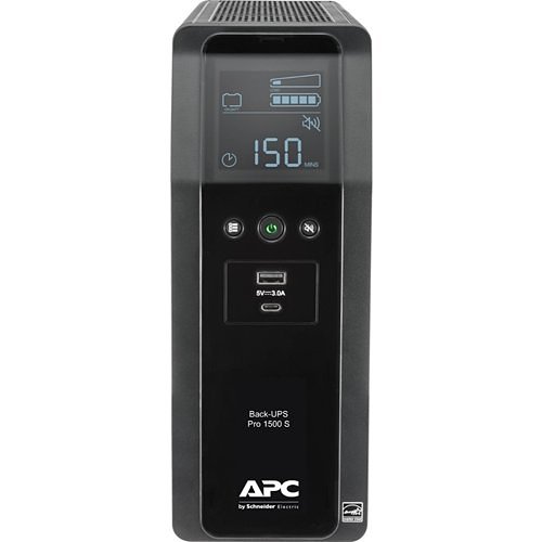 APC BR1500MS2 Back-UPS Pro 1500S, 1500VA, 120V, Sinewave, AVR, LCD, 2-USB Charging Ports, 10 NEMA Outletsv