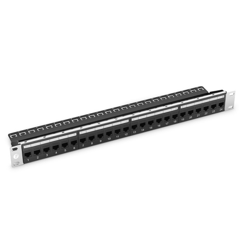 Signamax 24U-HDMMP-A 24-Port Angled Field-Configurable Patch Panel, 1U