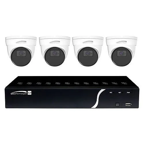 Speco ZIPN4T1 Analytic 5-Piece Surveillance Kit with 4x5MP IP Cameras and 1x4-Channel PoE NVR, 1TB HDD