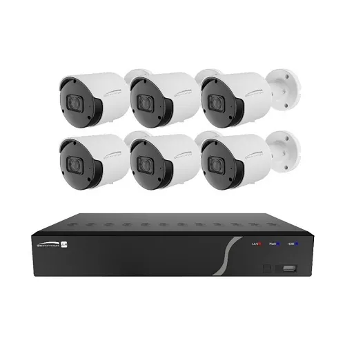 Speco ZIPN8B2 8-Channel NVR Surveillance Kit with (6) 8MP Night Vision Bullet Cameras, 2TB HDD