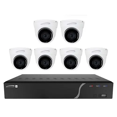 Speco ZIPWL86T2 8-Channel Wall Mount Zip Kit with 6 Turret Cameras, 2TB
