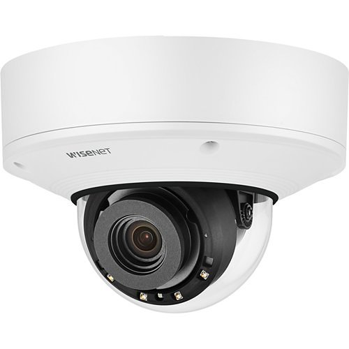 Hanwha PNV-A9081R Wisenet P-Series 4K AI IR Vandal Dome Camera, 4.5-10mm Varifocal Lens