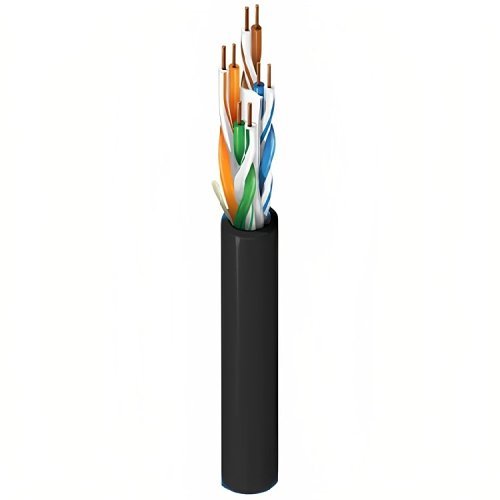 Belden 2413 010Z1000 CAT6 Plus Plenum Cable, 23/4 Solid BC, Unshielded, UTP, CMP, FT6, 1000' (304.8m), Black