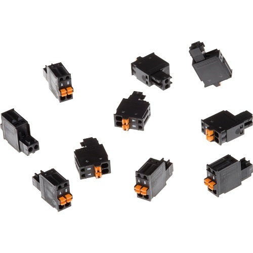 AXIS 5505-261 2-Pin 2.5 Straight Male Connector, 10-Pack, Black