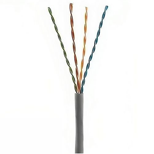 PureNet U6500-004-RGY2 CAT6 23/4 Solid Copper Riser Patch Cable, Unshielded, CMR, UTP, UL 444, UL 1666, Non X-filler, 1000' (304.8m) Box, Gray